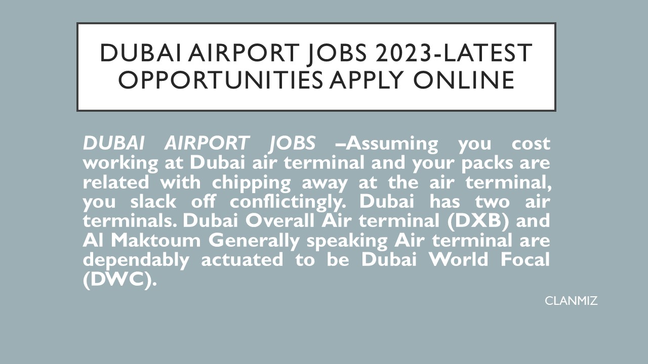 DUBAI AIRPORT JOBS 2023-LATEST OPPORTUNITIES APPLY ONLINE