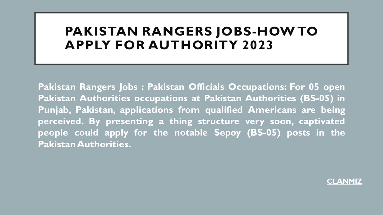 Pakistan Rangers Jobs-How To Apply For Authority 2023